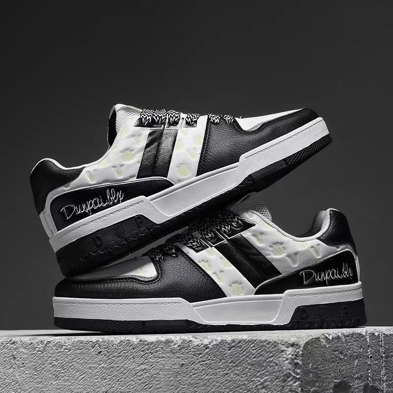 B0001白黑色时尚休闲百搭板鞋男鞋潮鞋