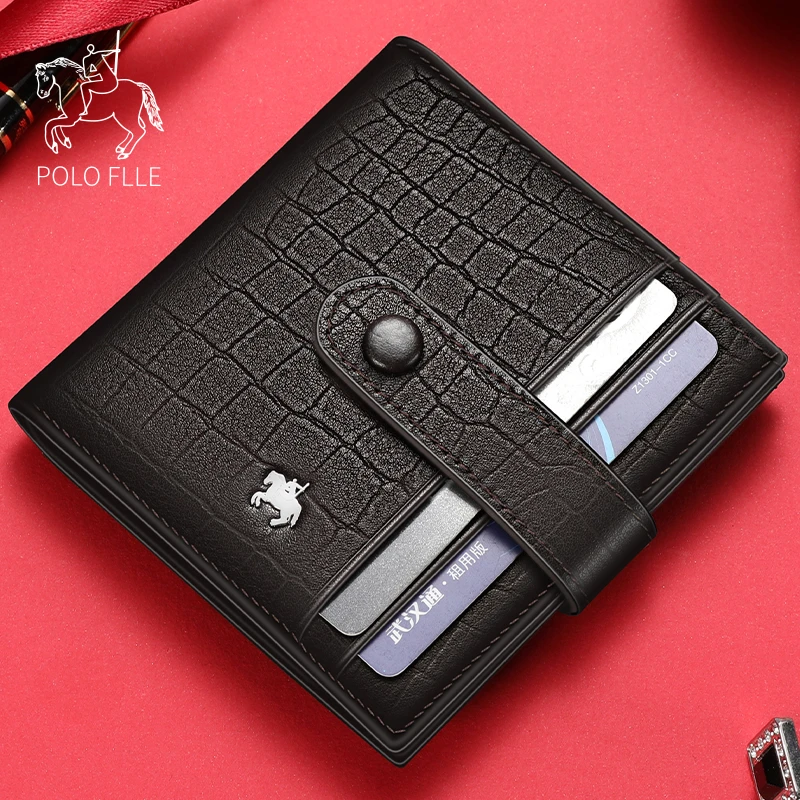 保罗男士钱包真皮鳄鱼纹大容量青年皮夹子头层牛皮男驾驶证件钱夹