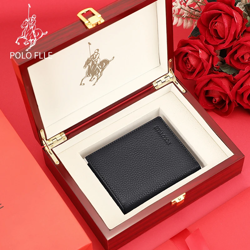 保罗钱包男士真皮商务休闲短款零钱包卡包男士薄款钱夹2024新款潮