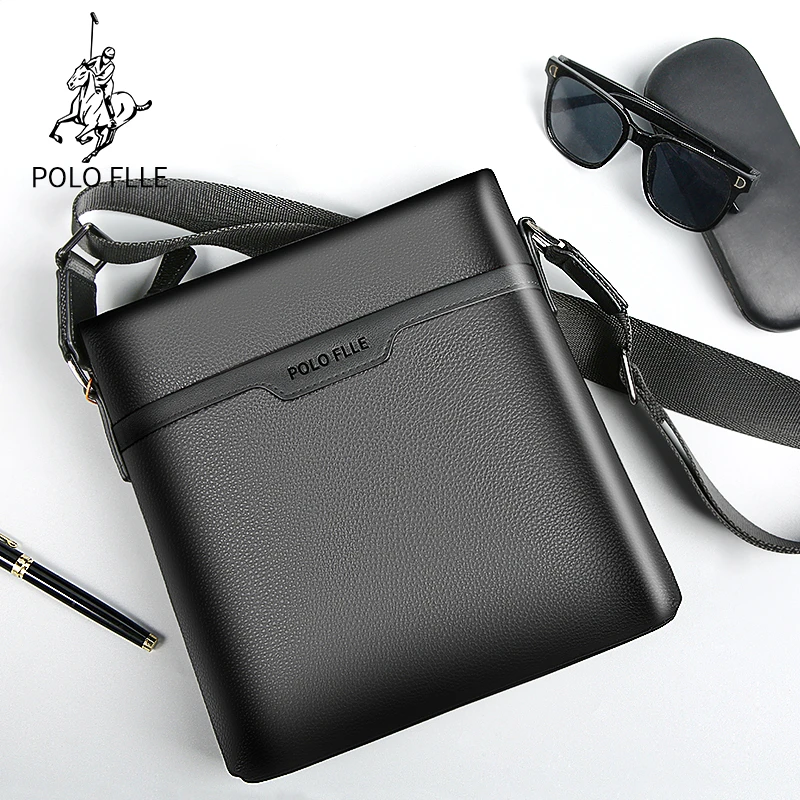 保罗真皮头层牛皮男士单肩包多功能时尚斜挎包商务休闲日字包百搭