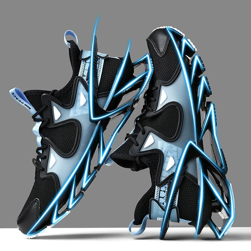 刀锋运动鞋男2023新款夏季透气减震跑步休闲网面网鞋厚底学生潮鞋