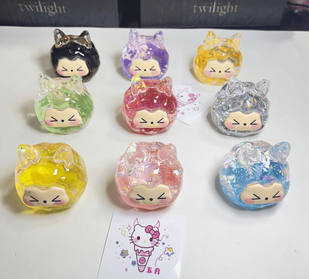 【直接发不拆】巨无霸KIKI糖头入油细闪流沙DIY摆件 创意桌面饰礼品