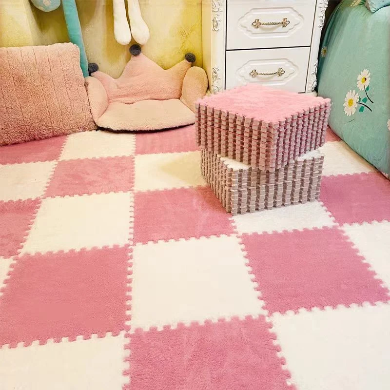 冬季爬行垫加绒加厚卧室地毯拼接地垫床边毯家用婴儿安全环保垫子