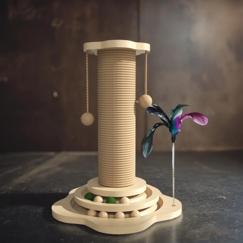 猫抓柱爬架猫玩具自嗨解闷逗猫棒猫咪磨爪剑麻球抓板幼猫实木用品