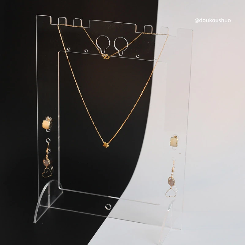 大号首饰珠宝饰品项链耳环白底图专用拍摄道具工具透明亚克力架子