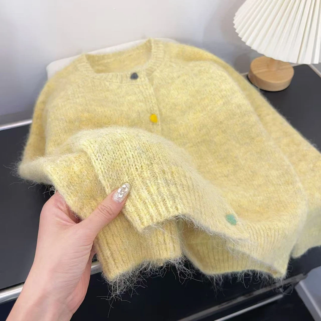 【小奶酪】2024秋冬套头时尚百搭气质宽松慵懒风针织衫开衫