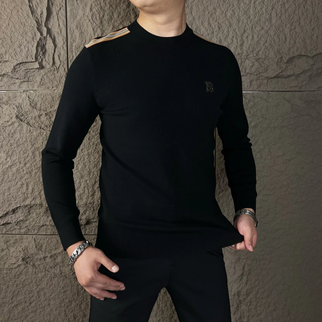 男士冬季新款休闲百搭修身保暖加厚针织圆领长袖打底毛衣98213