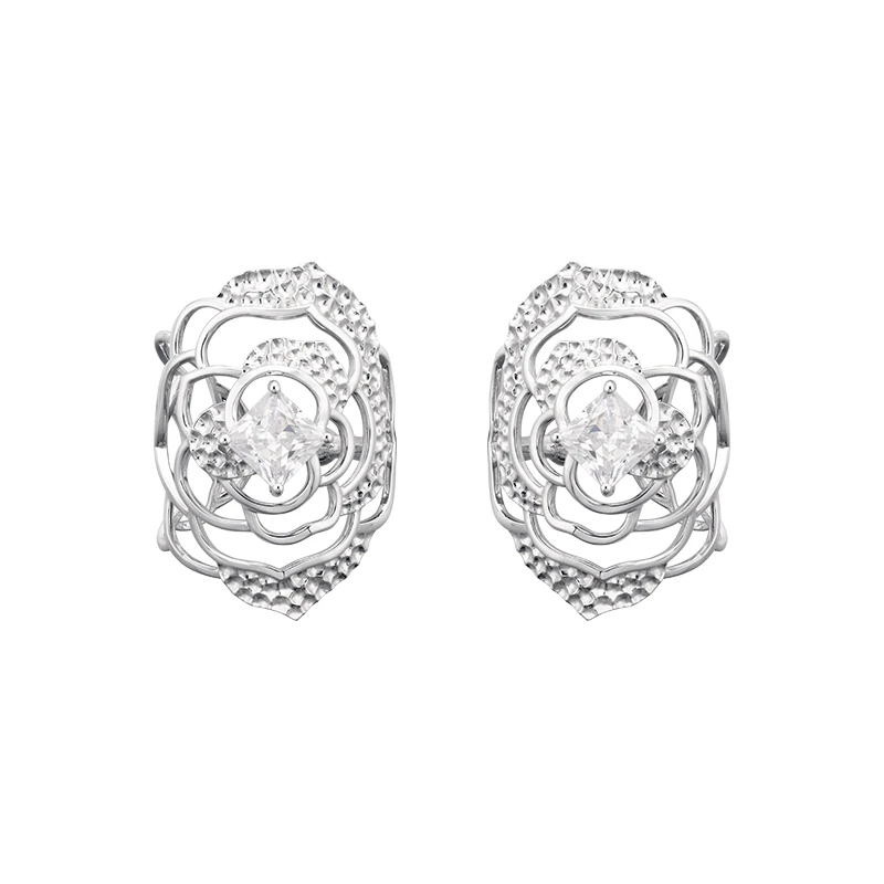 INSANE/云山 铜合金合成锆石耳饰 X•EVERYDAY小众个性玫瑰耳扣