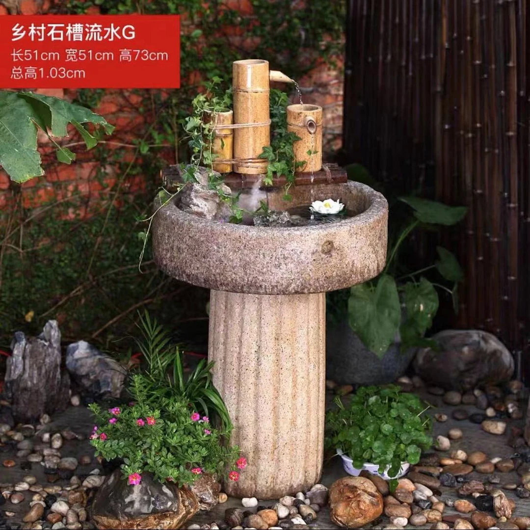 石槽G款流水禅意装饰摆件