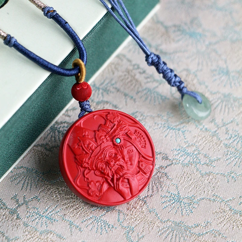 朱砂扎基拉姆精美高档吊坠手编绳项链