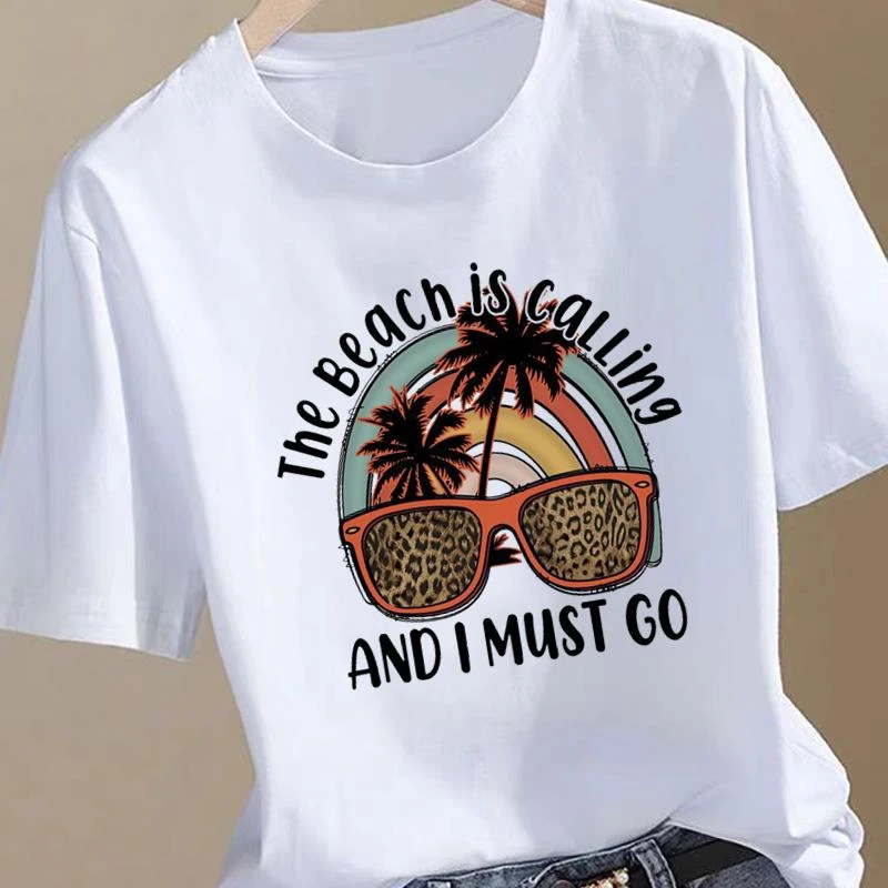 女通勤短袖印花上衣韩版时尚ins个性打底衫休闲流行印花圆领T恤