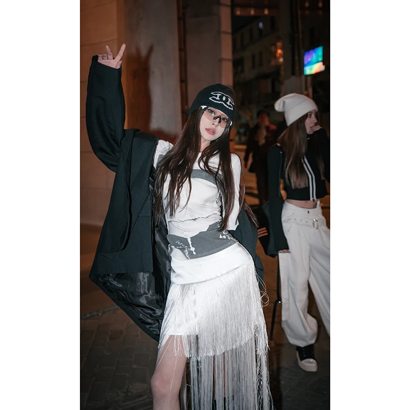 【花粉专享】【摩登影像】性感辣妹T恤早春潮流修身显瘦印花长袖上衣