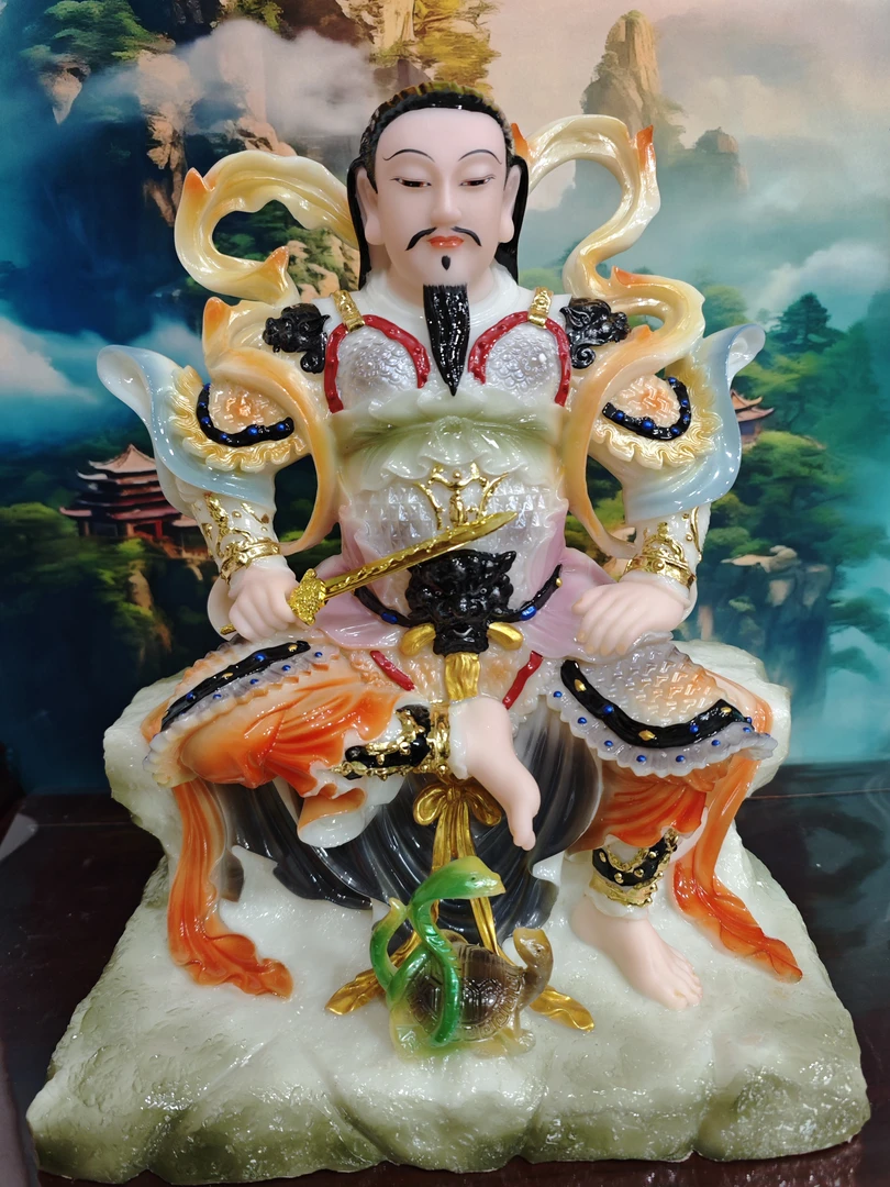 16寸合成汉白玉空心真武大帝像体