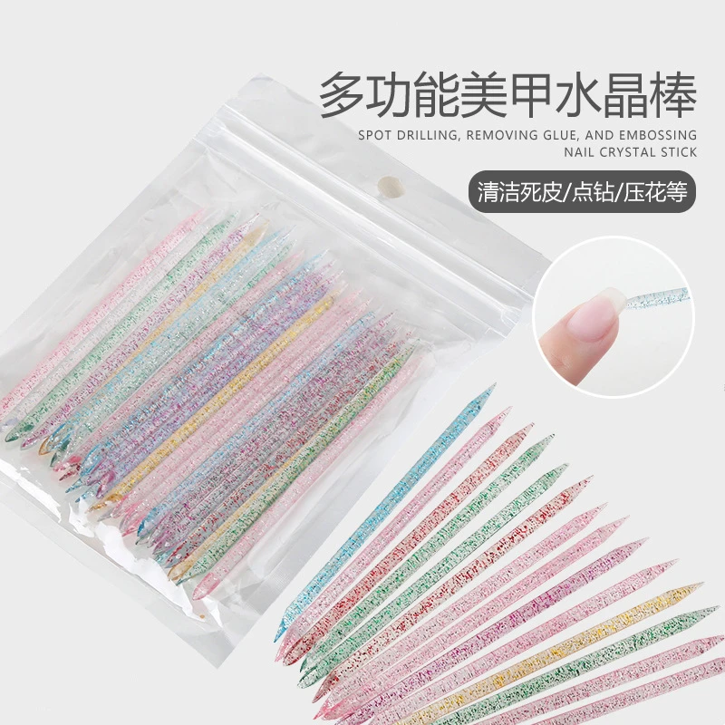 美甲水晶棒穿戴甲工具卸甲棒桔木塑料小木棒指甲卸果冻胶美甲钻饰