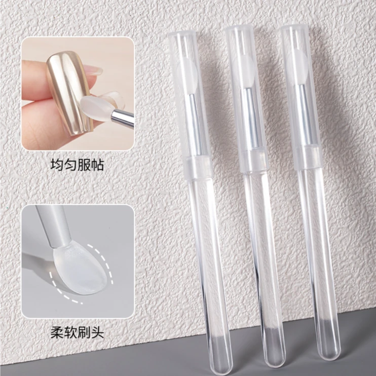 美甲透明硅胶棒魔镜粉极光粉涂抹棒蹭粉亮片眼影便携多功能刷批发