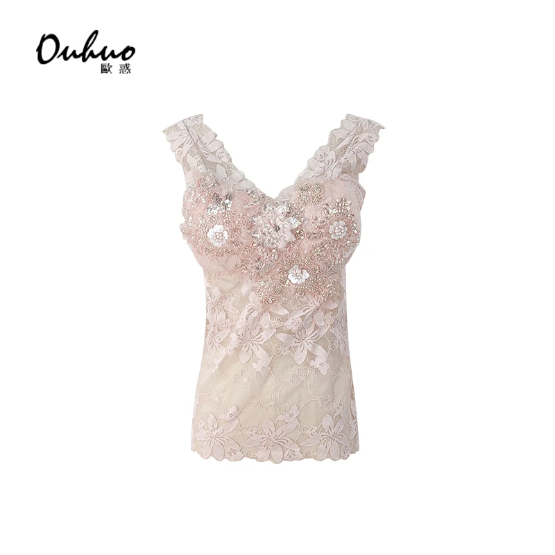 2025春夏刺绣气质重工吊带美背内搭外穿上衣设计感减龄OHVSH03025