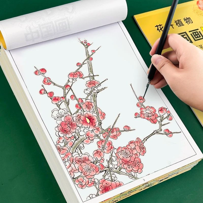 中国画白描描摹本初学者零基础成图参考工笔底稿大图人物山水花鸟