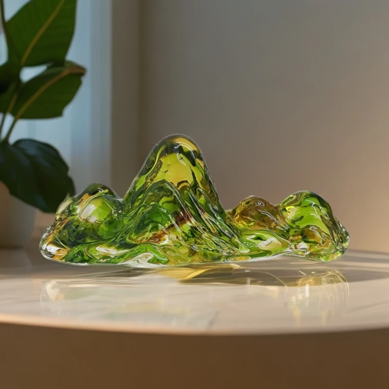 领尚热塑琉璃山形摆件高档家居装饰摆件轻奢家用彩色