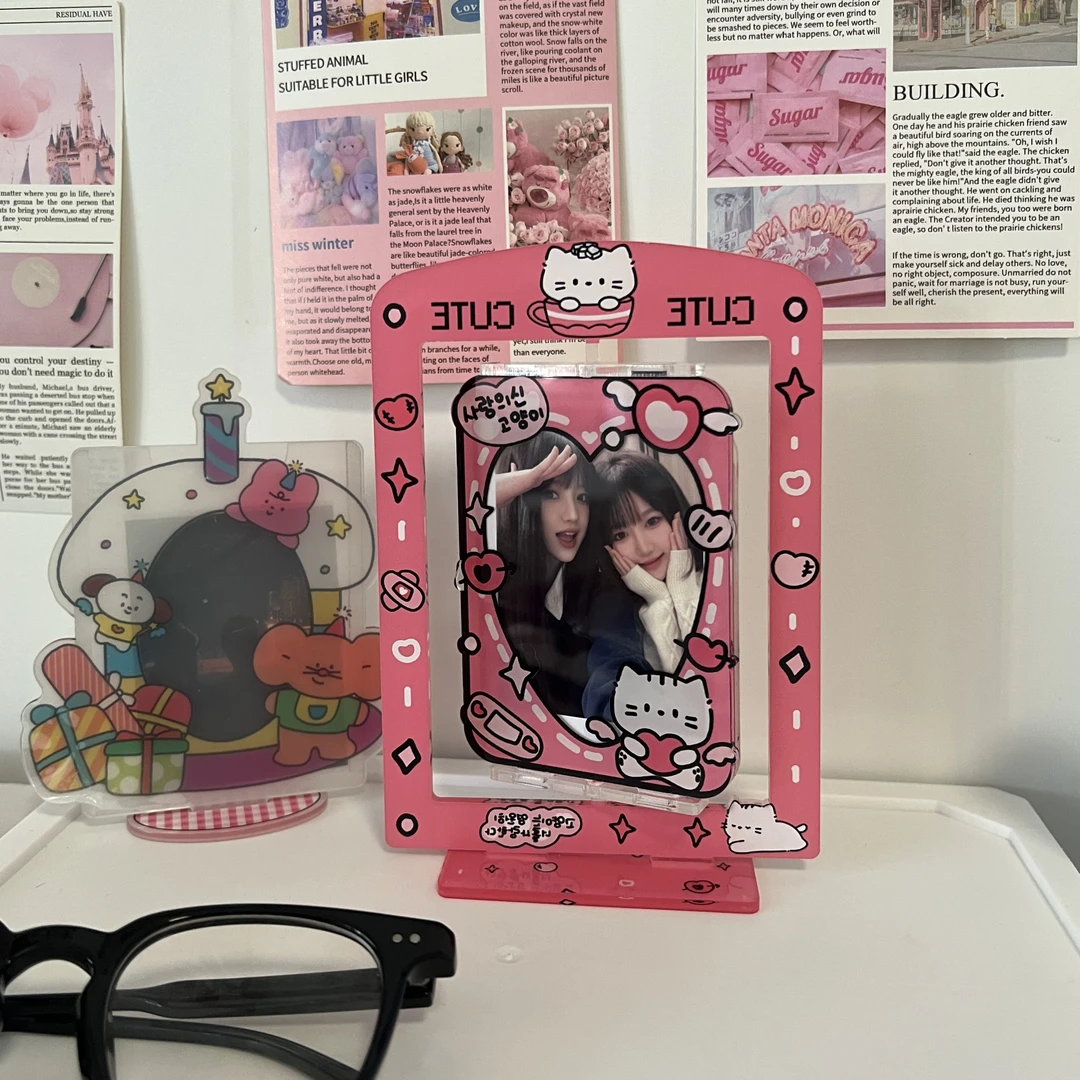 【西西】涂鸦风卡通旋转小相框适用于3寸小卡片拍立得小相框