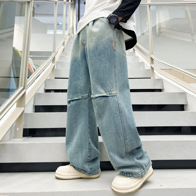 男童牛仔裤春季2024新款儿童中大童春装宽松休闲长裤高街潮流裤子