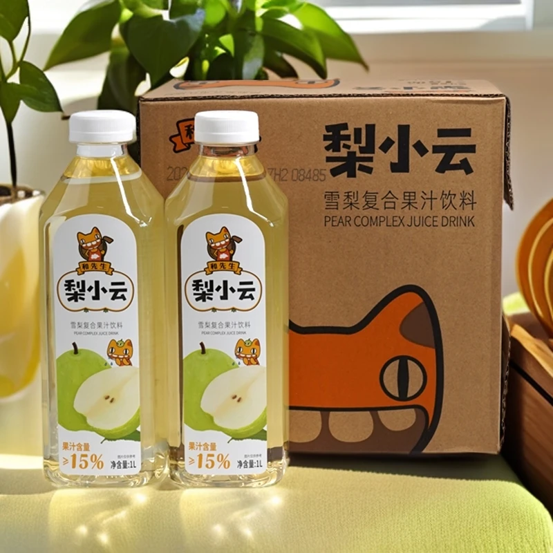 梨小云雪梨果汁复合饮料水果蔬汁浓郁果味饮品囤货1LX6瓶