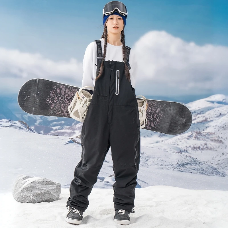 John snow单板宽松滑雪背带裤滑雪裤连体背带裤防水透气耐磨
