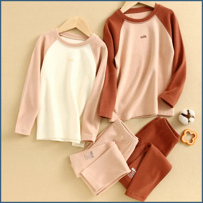 新款秋冬儿童保暖内衣套装校服内穿秋冬季打底无痕秋衣秋裤加绒加