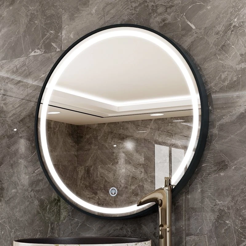 圆角铝合金led浴室镜智能灯镜卫生间镜子带灯卫浴镜酒店发廊工程