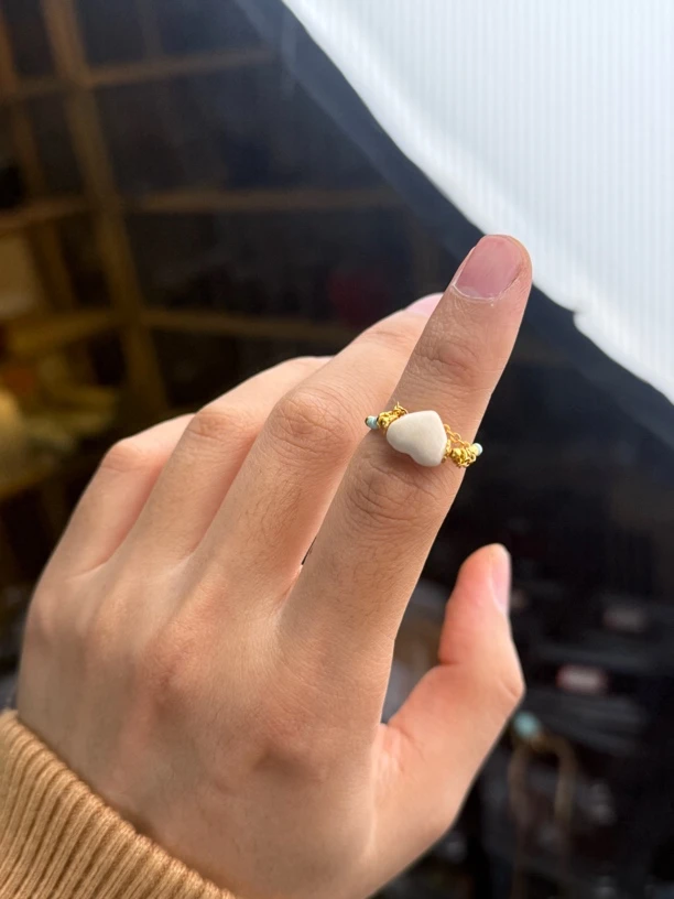 【配饰】猛犸牙爱心戒指雕刻