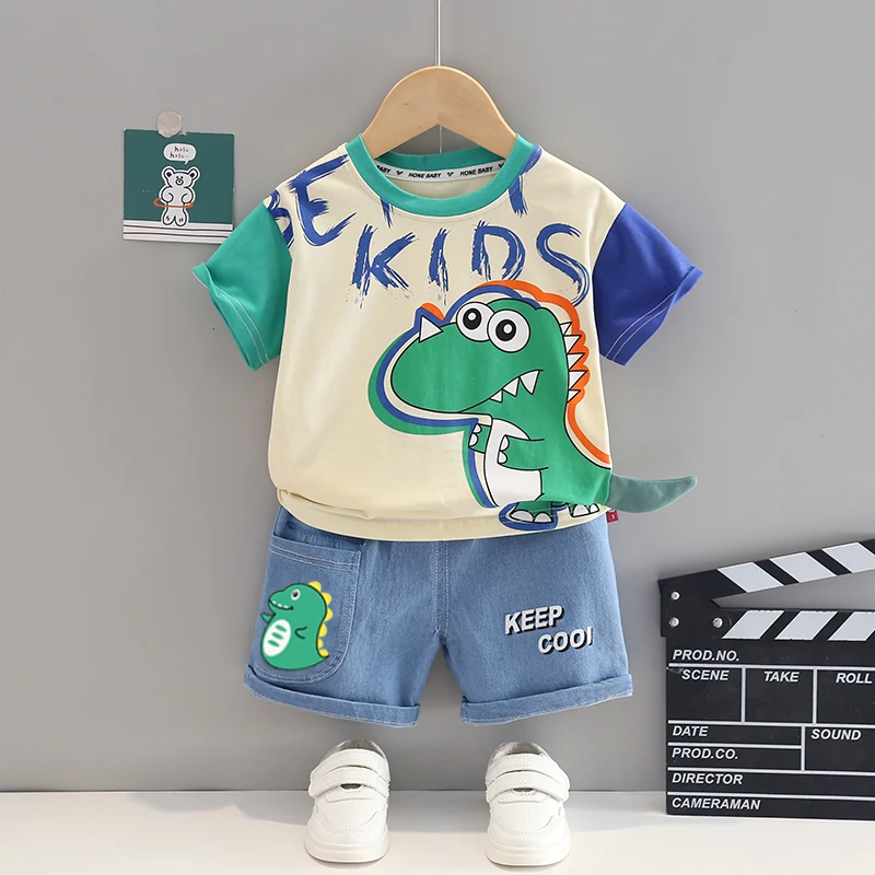 直播101男童套装棉夏装宝宝短袖儿童夏季衣服婴儿小童一岁童装