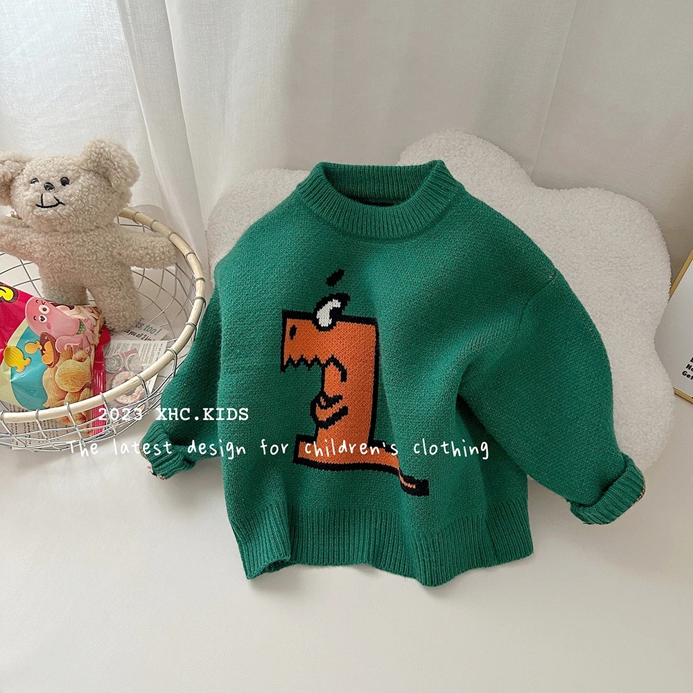 【洛希】2023秋冬款男女童洋气针织毛衣简约宝宝时尚儿童内搭JC09