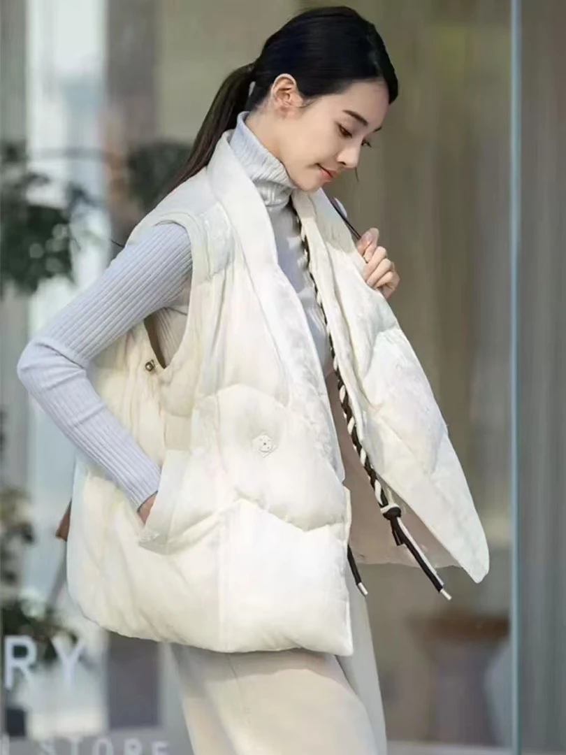 【南油支支家】2024秋冬新款气质时尚加厚百搭真丝丝绒夹棉马甲