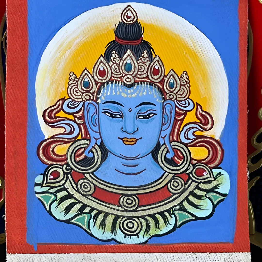 虚空藏菩萨唐卡青海热贡手绘矿物质颜料