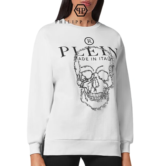 PHILIPP PLEIN卫衣 春季女士镶钻骷髅图案长袖运动衫 菲历沛