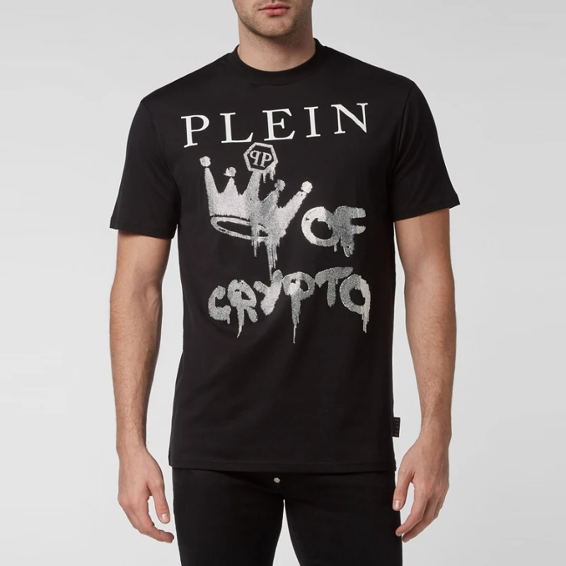 Philipp plein T恤 男士轻量化字母六角型标短袖T恤 菲历沛