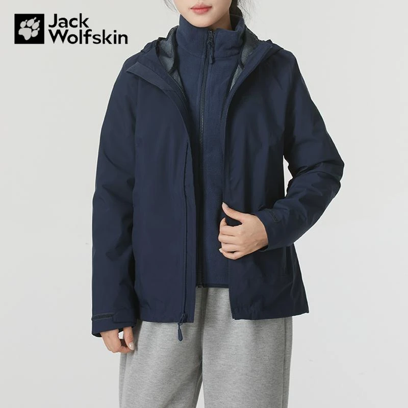 狼爪冲锋衣女秋冬户外运动防风防水摇粒绒三合一夹克外套 5031991