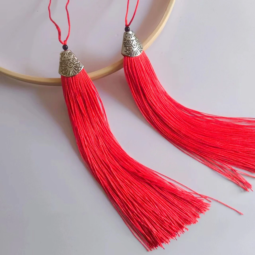 新款鱼嘴长流苏  diy手工配件  金属帽流苏