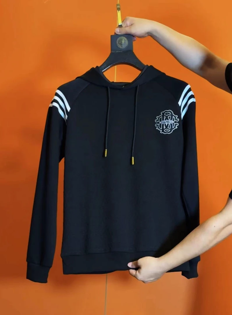 春秋款设计师气质提花男士轻奢潮流百搭连帽卫衣805长袖