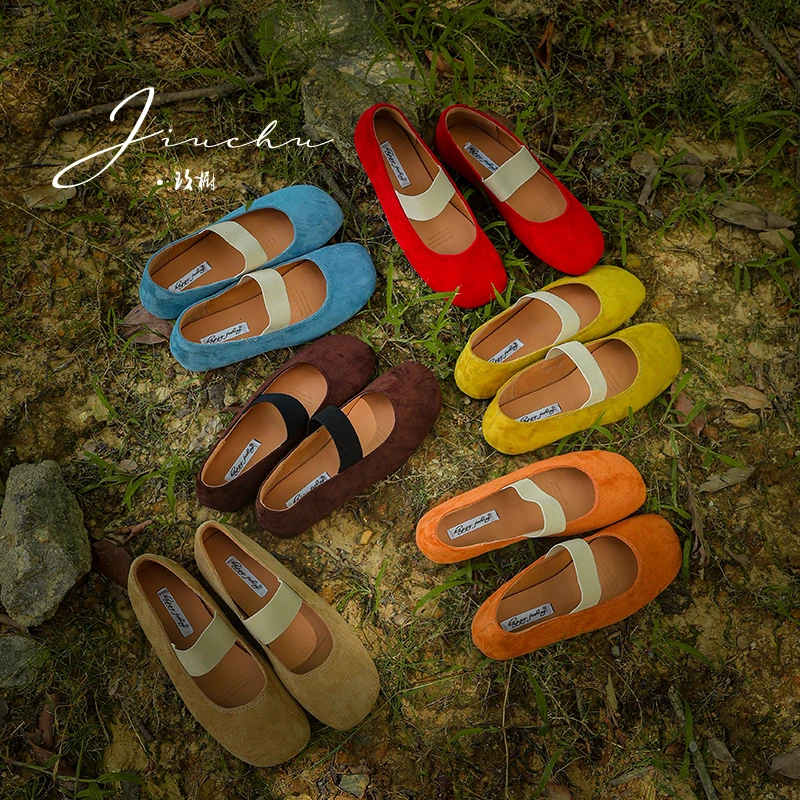 芭蕾舞鞋2024秋季新款休闲百搭方头奶奶鞋软底单鞋一字带乐福鞋