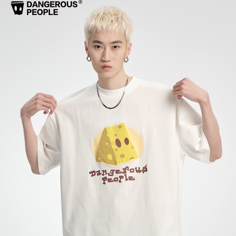 Dangerouspeople薛之谦dsp芝士纸袋人发泡印花时尚潮流短袖T恤