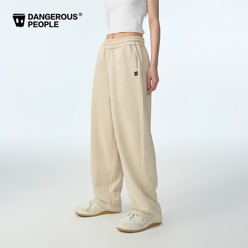 Dangerouspeople薛之谦dsp纯色简约百搭潮秋冬雪花绒直筒针织长裤