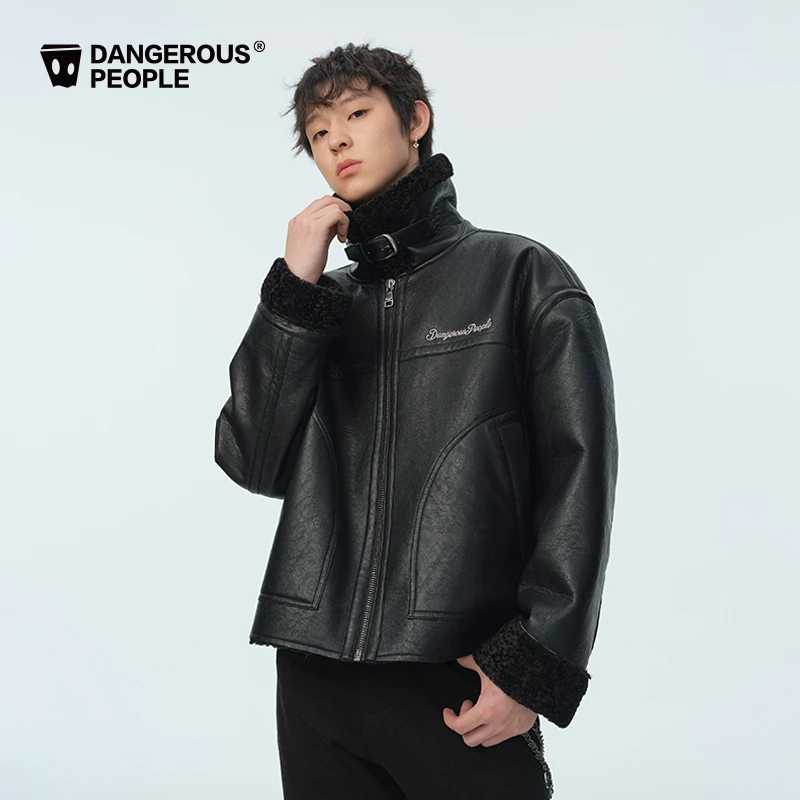 Dangerouspeople薛之谦dsp毛领PU夹克秋冬户外休闲简约百搭潮外套