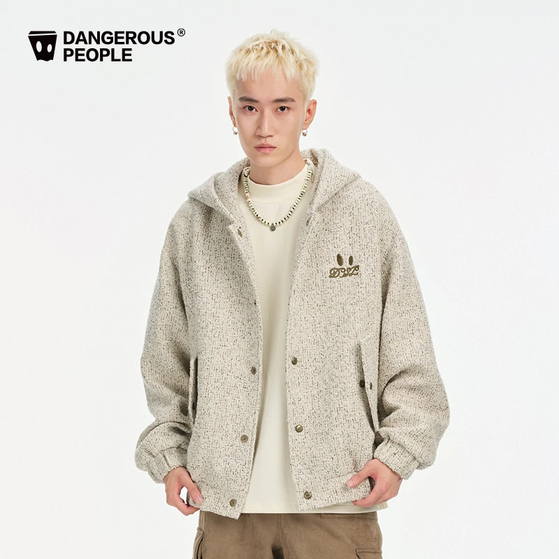 Dangerouspeople薛之谦dsp时尚小香风休闲百搭潮贴布连帽夹克外套