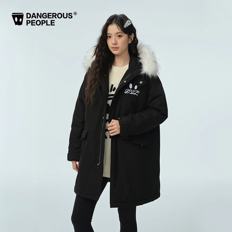 Dangerouspeople薛之谦dsp可拆卸毛领连帽棉服冬季时尚百搭潮外套