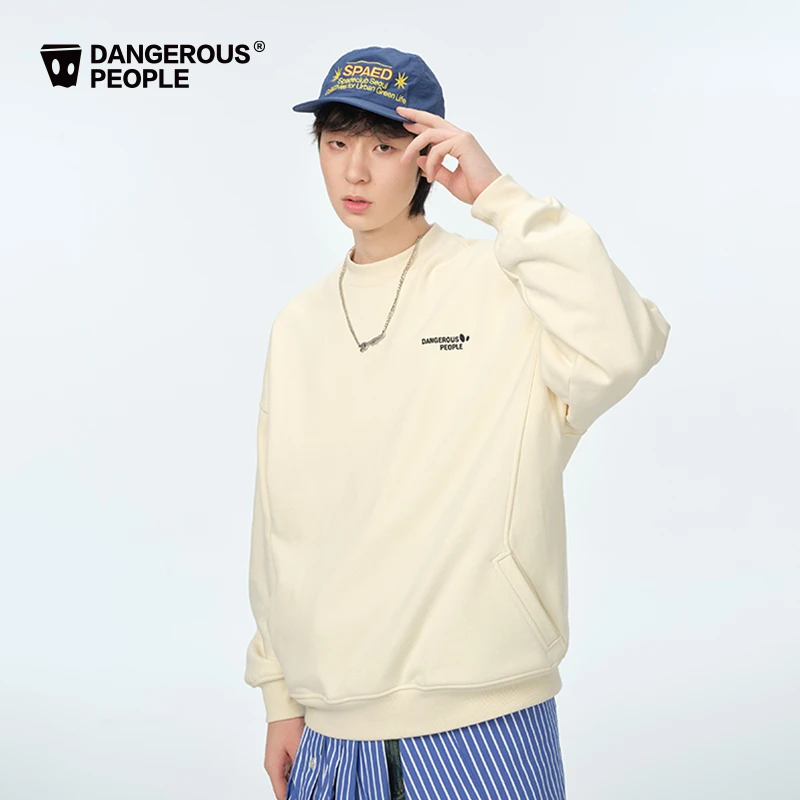 Dangerouspeople薛之谦dsp经典基础字母纯色宽松时尚百搭圆领卫衣