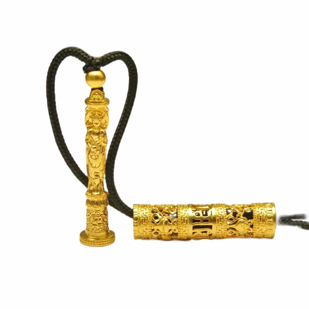 【贞爱福】黄金足金新中式随身佛古法十二生肖本命佛八大守护神百搭