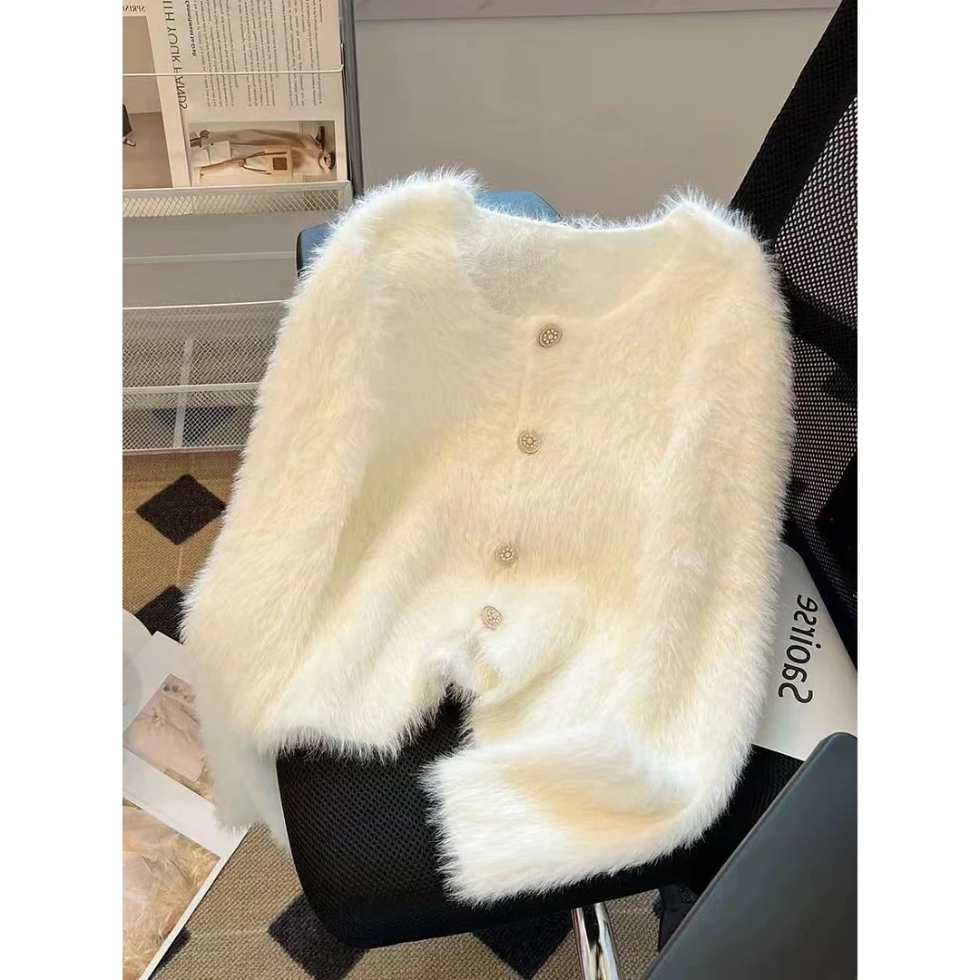 K574 法式软糯针织开衫毛衣女秋冬外穿洋气百搭短款外套