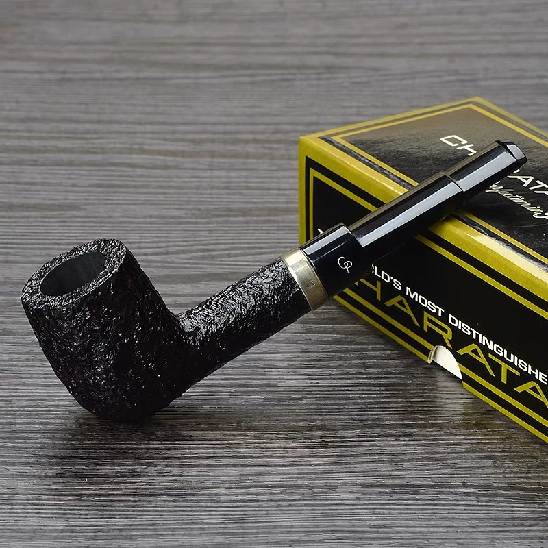 英国进口CHARATAN查尔顿石楠木手工烟斗收藏级925银圈直式RE-12麻