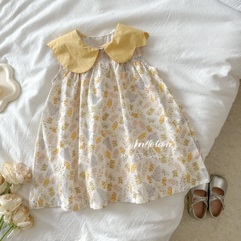 女童碎花连衣裙韩版洋气时尚森系田园风洋气童裙网红裙子FHW5558