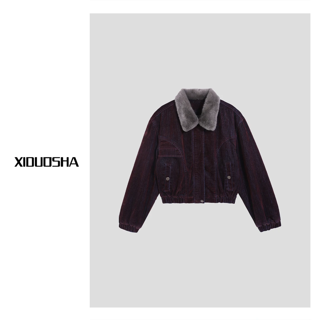 XIDUOSHA/喜朵莎欧货美式风加毛加厚显瘦外套XDS796